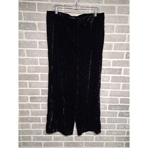Talbots Womens‎ Velvet Flare Black Straight Leg Holiday Pants Size 12